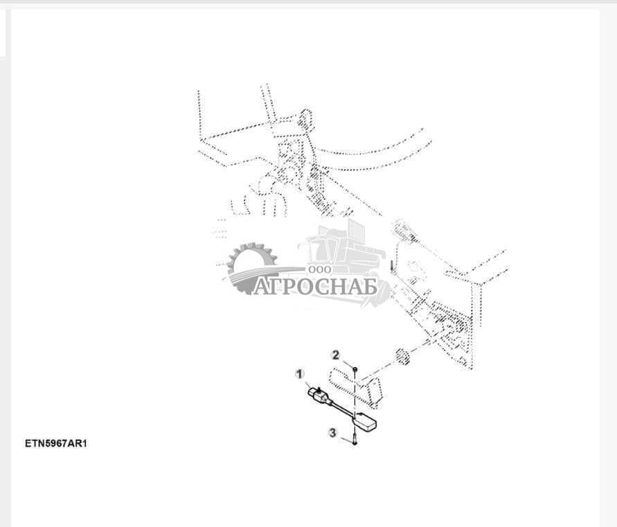 Датчик оборотов вала улитки корпуса питателя 